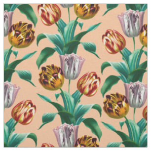 Tissu Motif couleur Vintage Aquarelle Tulip Fleurs