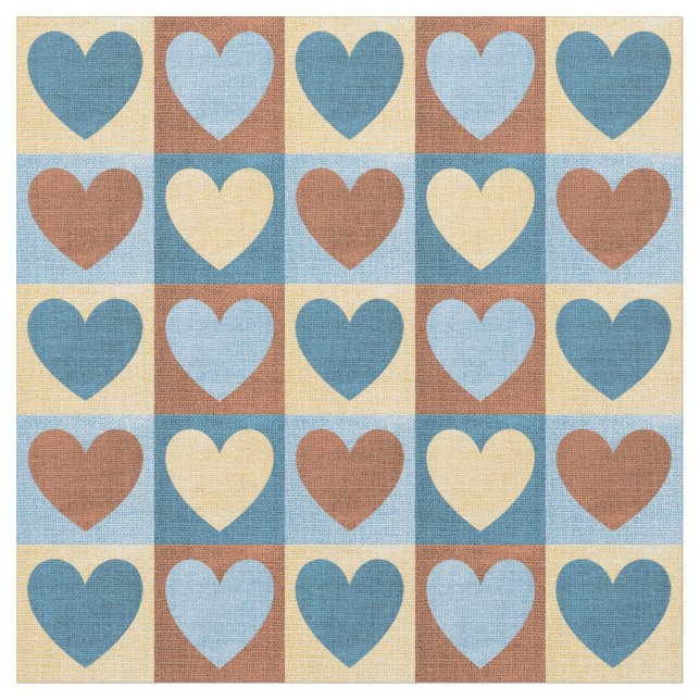 Tissu Motif Country Chic Hearts (Fermer)