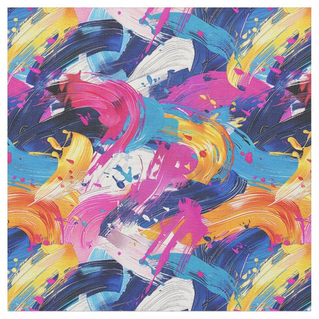 Tissu motif coups de pinceaux (Fermer)