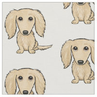 Motif crème à cheveux longs de chien de saucisse