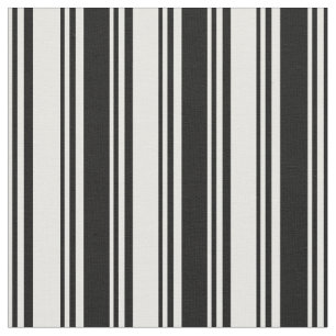 Tissu Motif Crème à la menthe et bandes/lignes noires