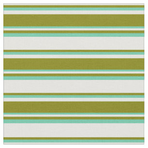 Tissu Motif Crème à la menthe, vert et lignes Aquamarine