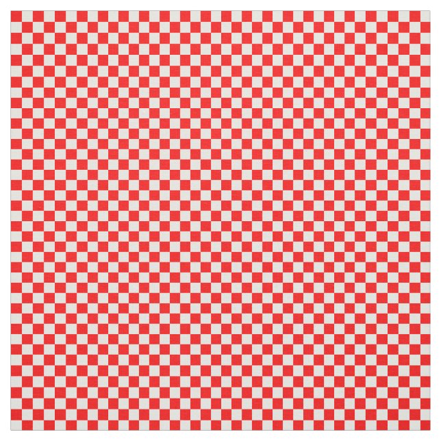 Tissu Motif croate en damier blanc rouge (Échantillon)