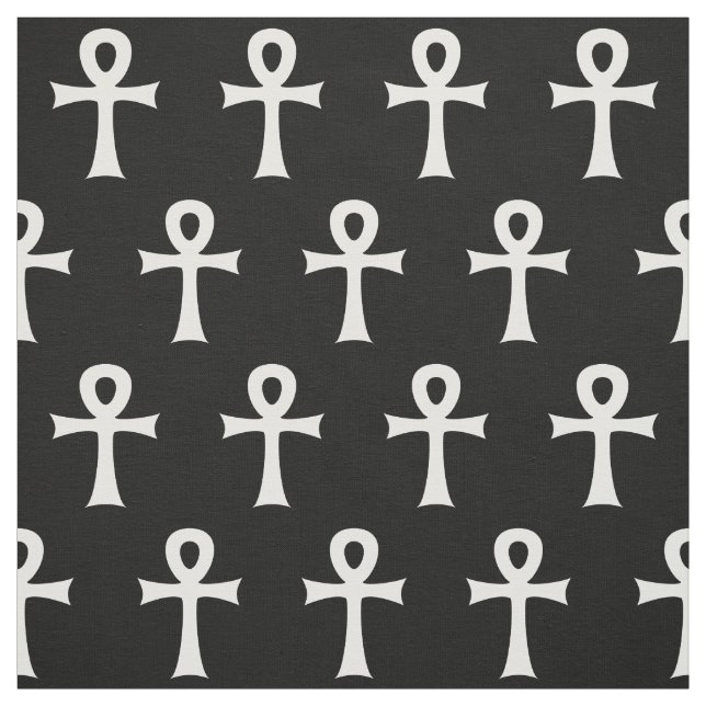 Tissu Motif croisé blanc noir de symbole fait une boucle (Échantillon)
