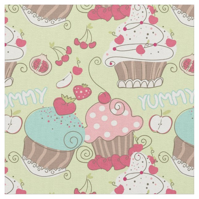 Tissu Motif Cupcake (Fermer)