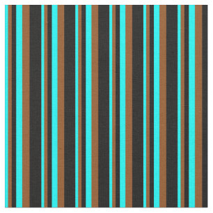 Tissu Motif Cyan, Brown et noir