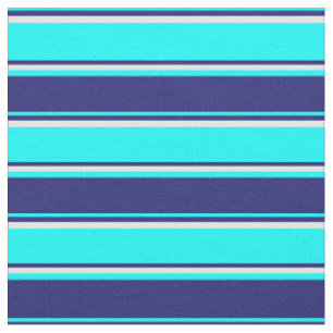 Tissu Motif Cyan, Midnight Blue et Mint Cream