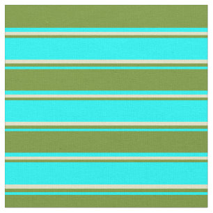 Tissu Motif Cyan, Vert et Pale