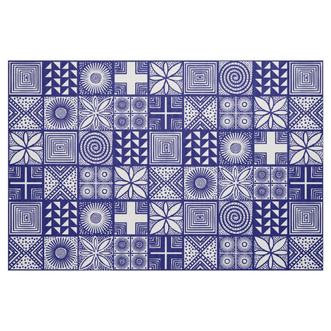 Tissu Motif d'Adire - profondément bleu et blanc (Fat Quarter)