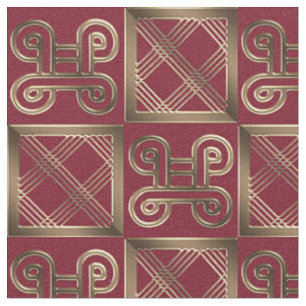 Tissu Motif d'Afrique ethnique avec symboles Adinkra