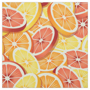 Tissu motif d'agrumes tranchés colorés