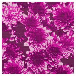 Tissu Motif Dahlia Graphique Moderne, Amethyst Purple