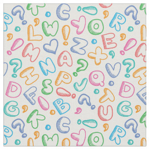 Tissu motif d'alphabet