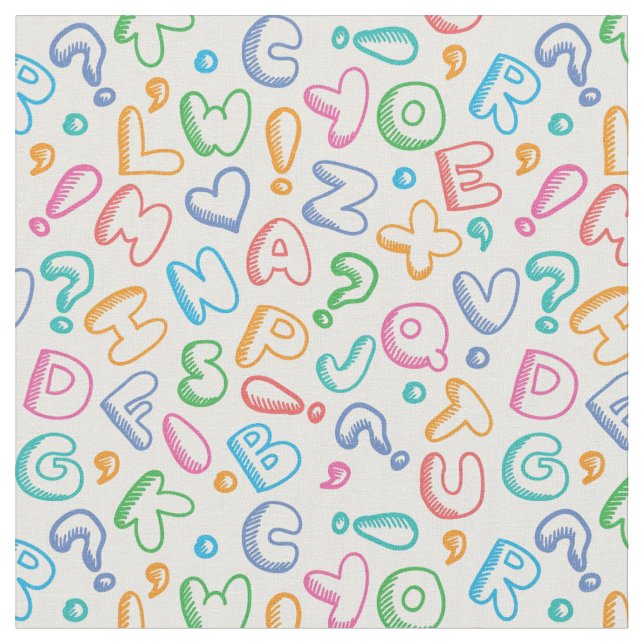 Tissu motif d'alphabet (Fermer)