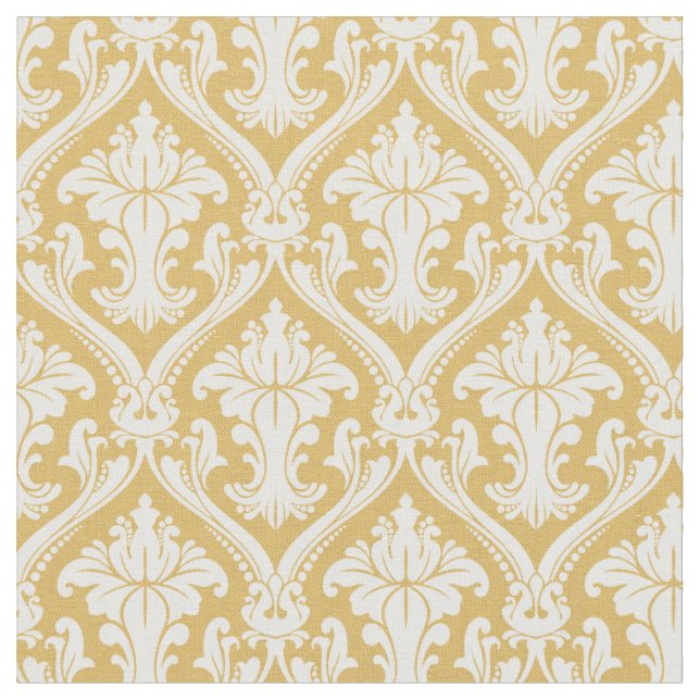 Tissu Motif damassé baroque or tendance (Fermer)
