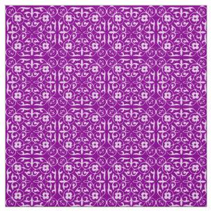 Tissu Motif damassé médiéval, violet améthyste