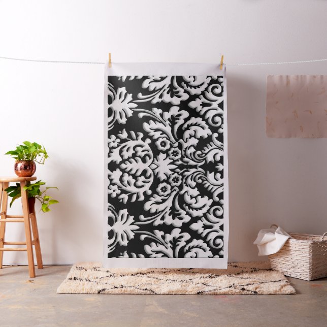 Tissu Motif damassé noir et blanc (In Situ)