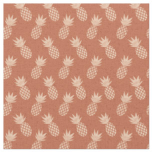 Tissu Motif d'ananas tropique Terracotta & Peach