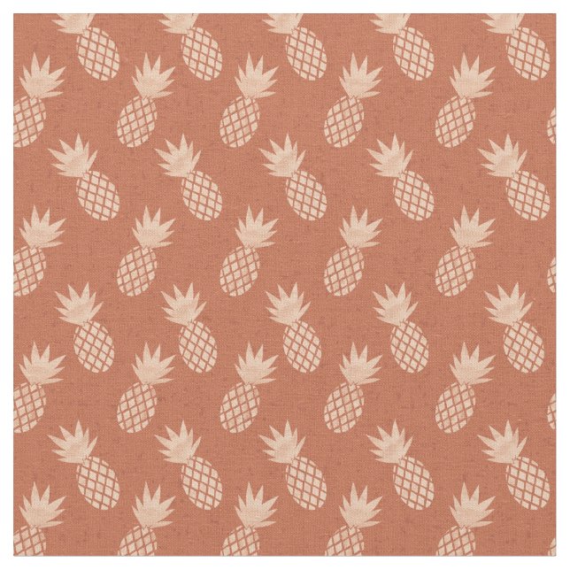 Tissu Motif d'ananas tropique Terracotta & Peach (Fermer)