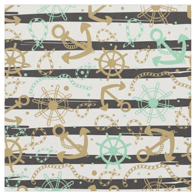 Tissu Motif d'ancre flottante (Fermer)