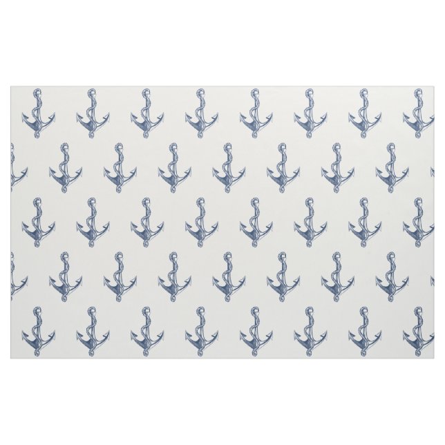 Tissu Motif d'Ancres nautiques de la Marine vintage (Fat Quarter)