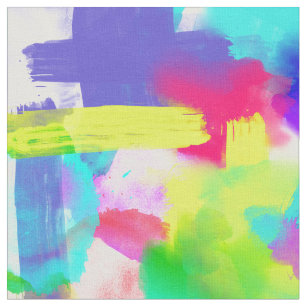 Tissu Motif d'aquarelle artistique Neon Abstrait