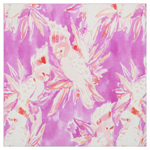 Tissu Motif d'aquarelle de cacatoès rose de COCKATUDE