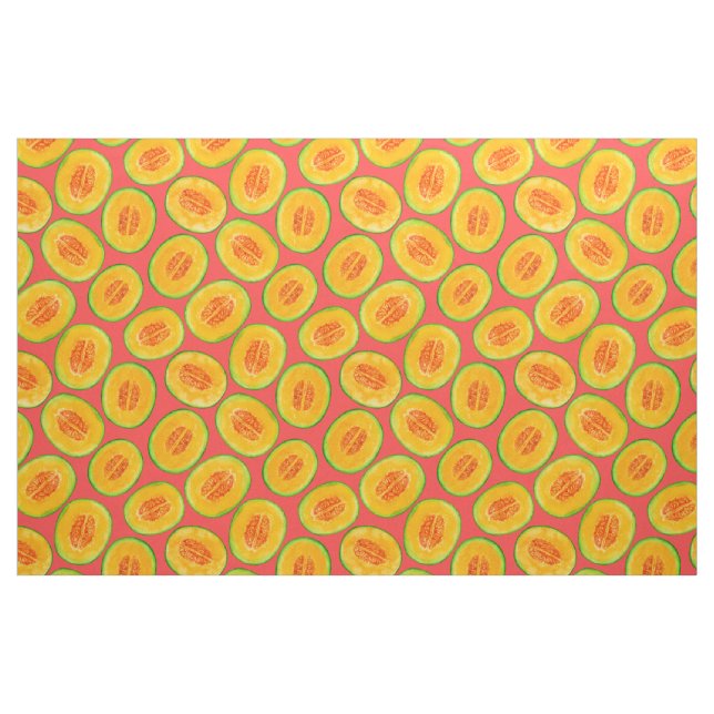 Tissu Motif d'aquarelle de tranches de melon (Fat Quarter)