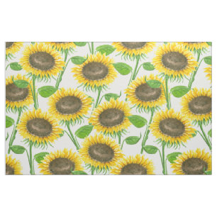 Tissu Motif d'aquarelle des tournesols