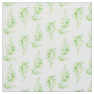 Tissu Motif d'aquarelle feuille vert printemps