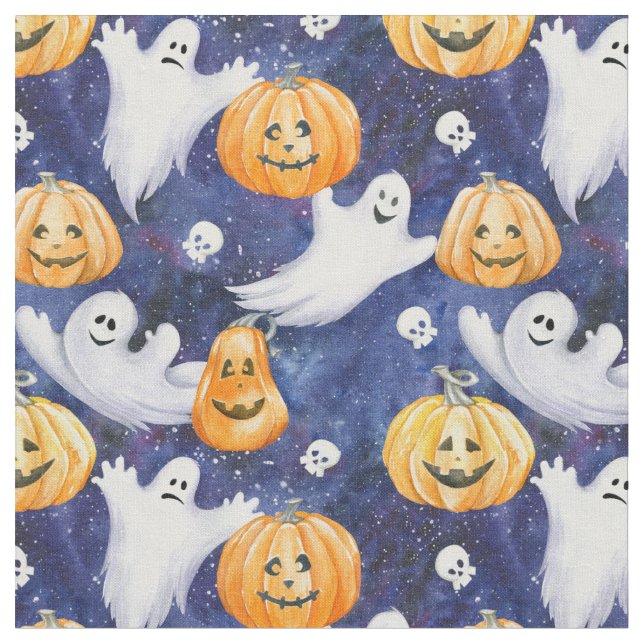 Tissu Motif d'aquarelle Halloween (Fermer)