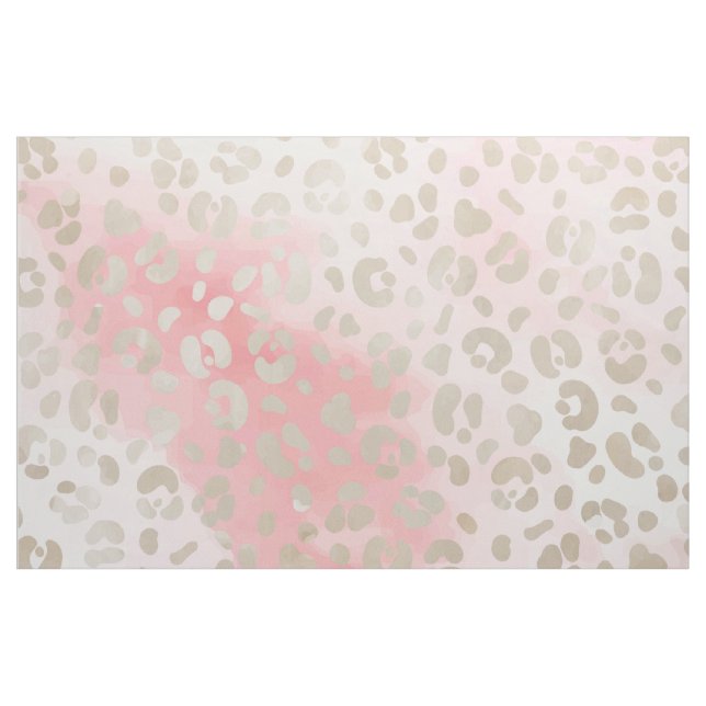 Tissu Motif d'aquarelle léopard rose (Yard)
