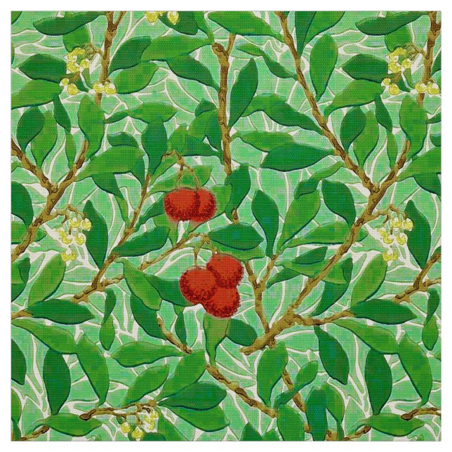 Tissu Motif d'arbre de litchi de William Morris, vert (Échantillon)