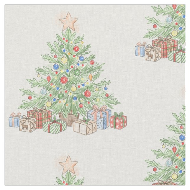 Tissu Motif d'arbre de Noël (Fermer)