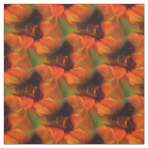 Tissu Motif D'Art Abstrait Orange Et Brown
