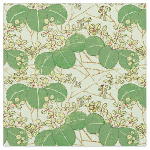 Tissu Motif d'art botanique floral de la feuille japonai