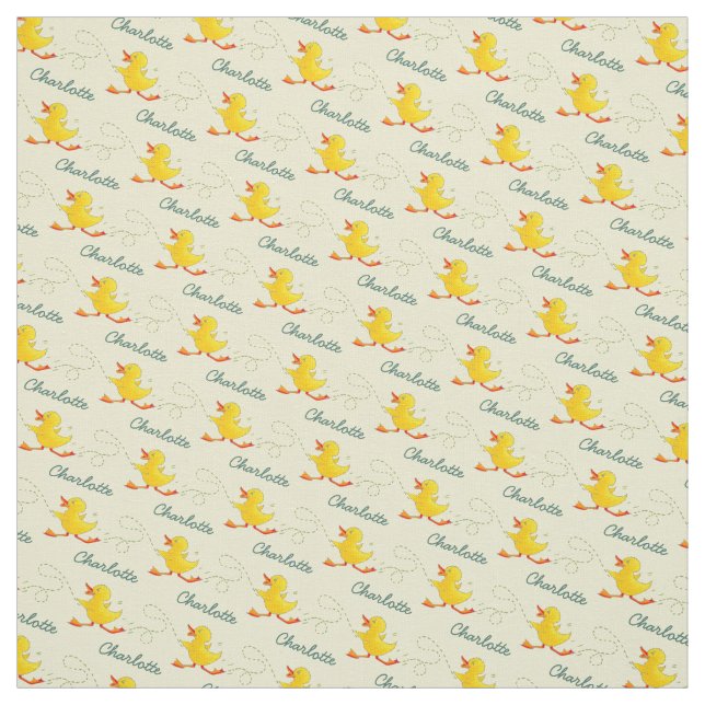 Tissu Motif d'art du nom de canard de course graphique (Échantillon)