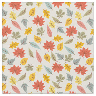 Tissu Motif d'automne feuille colorée