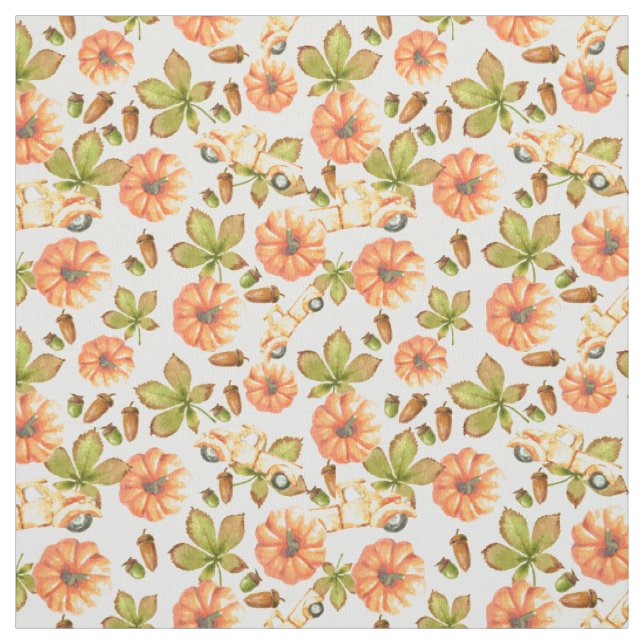 Tissu Motif d'automne Vintage aquarelle (Échantillon)