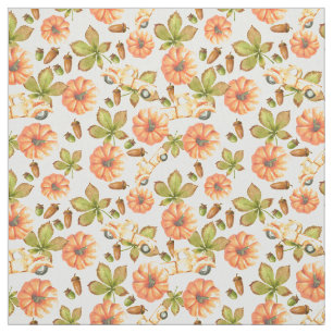 Tissu Motif d'automne Vintage d'aquarelle