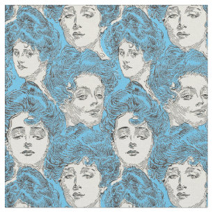 Tissu Motif de baccalauréat vintage 1920 "Gibson Girls"