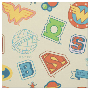 Tissu Motif de badge de super-héros de la Ligue de justi
