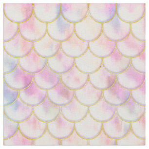Tissu Motif de balance de sirène Pastel Iridescente