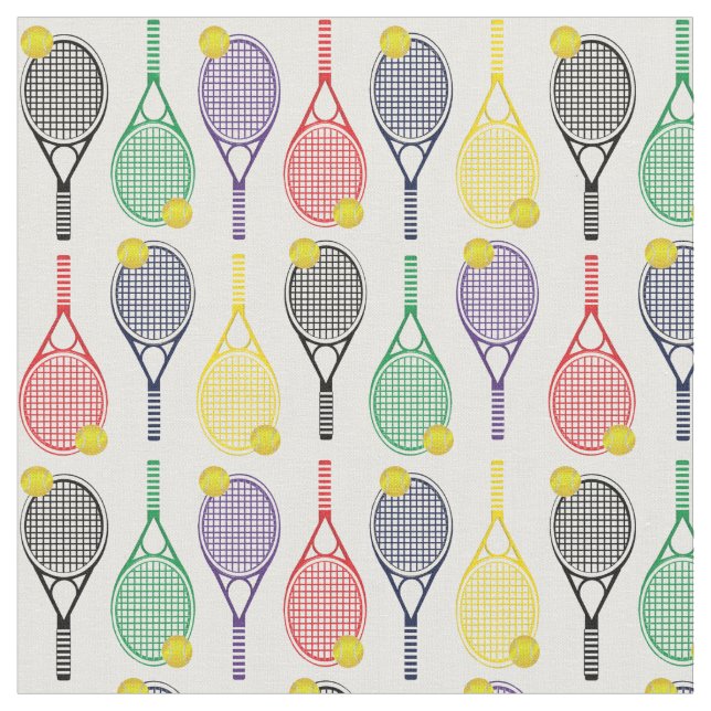 Tissu Motif de balle de tennis multicolore (Fermer)