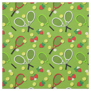 Tissu Motif de balles et raquettes de tennis sportives