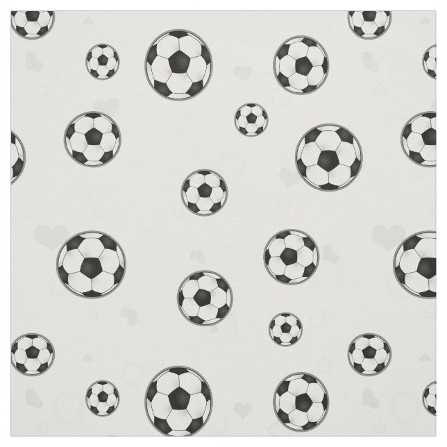 Tissu Motif de ballon de football noir et blanc (Échantillon)
