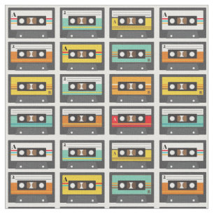 Tissu Motif de bande de mixage de musique rétro