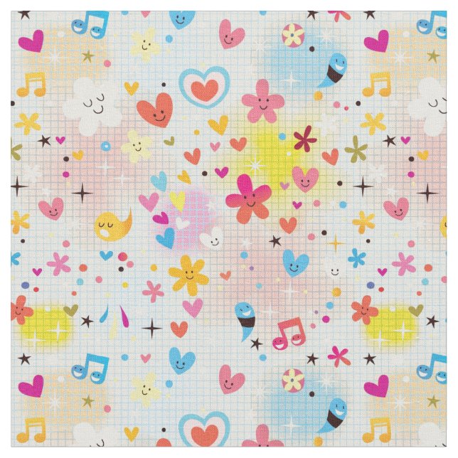 Tissu motif de bande dessinée d'amusement (Fermer)