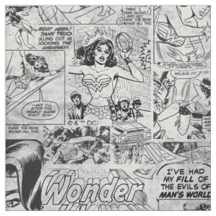 Tissu Motif de bande dessinée vintage de Wonder Woman