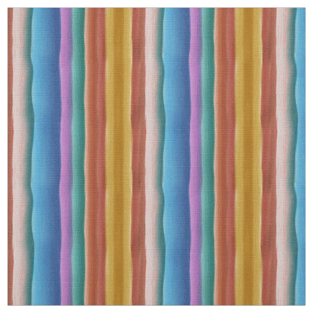 Tissu Motif de bandes d'aquarelle multicolore (Échantillon)